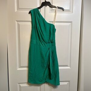 green one shoulder bcbg dress I2CRAZY Womens Dark Green One Shoulder Formal Cocktail Wedding Guest Dresses  for Prom Evening Party-M
